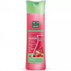 Шампунь Чистая линия Витамин гранат брусника малина шиповник для тусклых и непослушных волос 400 мл