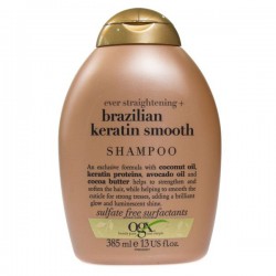 Шампунь OGX разглаживающий для укрепления волос бразильский кератин 385 мл